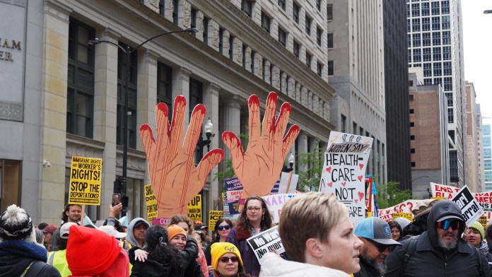 Chicago Teachers Union May Day Protest Chicago Public Schools (Credit: Siena Rose)