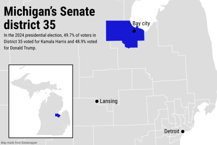 Map of Michigan's 35th Senate district