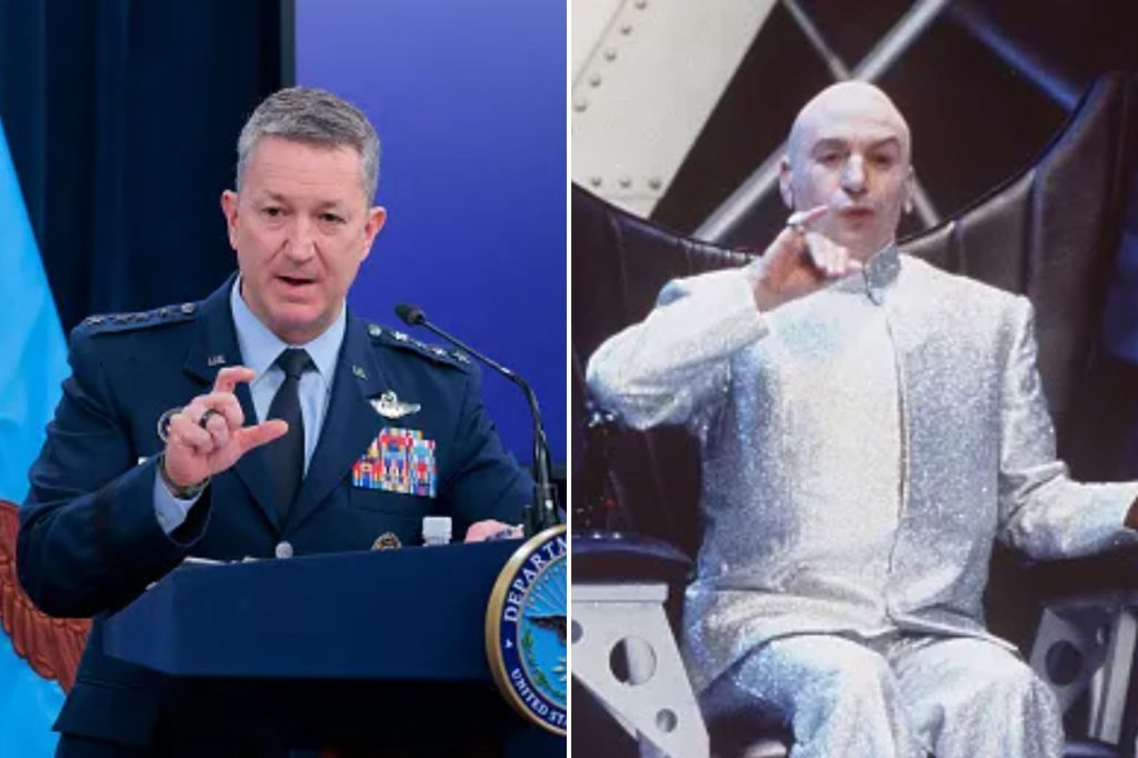 Caine likens ‘kamikaze dolphin’ question to ‘sharks with laser beams’ in nod to Austin Powers movies