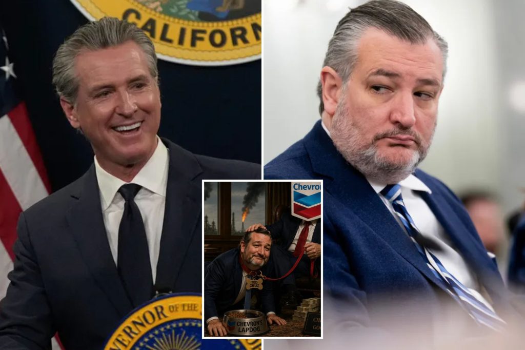 Gavin Newsom trolls ‘good boy’ Ted Cruz with AI photo