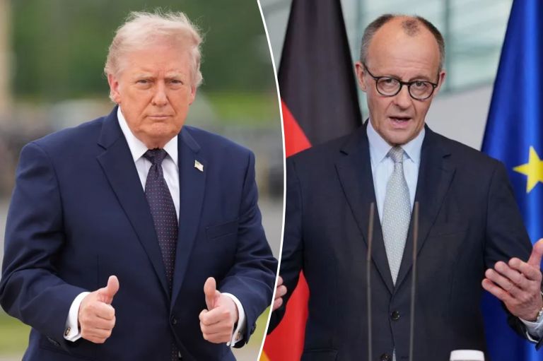 President Donald Trump and German Chancellor Friedrich Merz