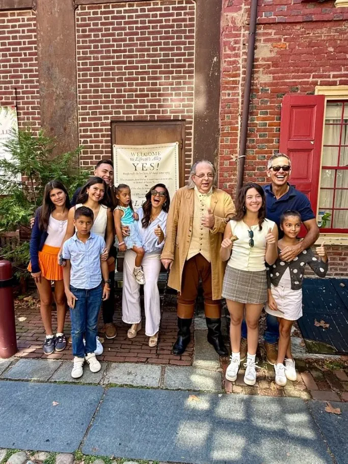The Duffy family outside of Independence Hall.