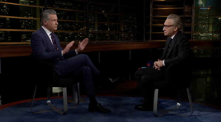 Comedian and late-night talk show host Bill Maher sits down with Gov. Gavin Newsom (D-CA) on Real Time with Bill Maher.