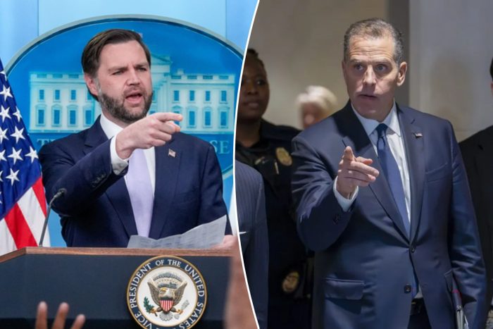 JD Vance and Hunter Biden collage