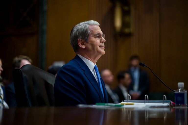 Treasury Secretary Scott Bessent testifies during a Senate Finance Committee hearing.