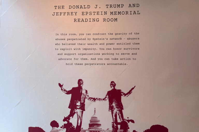 Donald J. Trump and Jeffrey Epstein Memorial Reading Room.