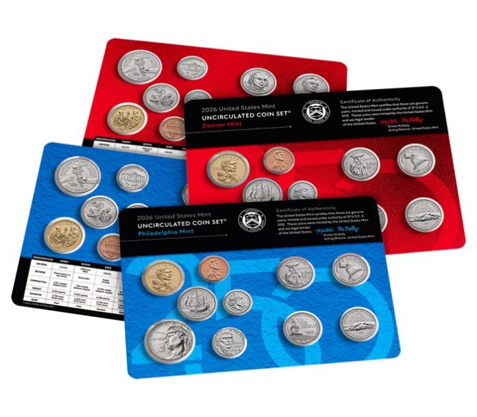 New set of Uncirculated Coins released by the US Mint in honor of America's 250th