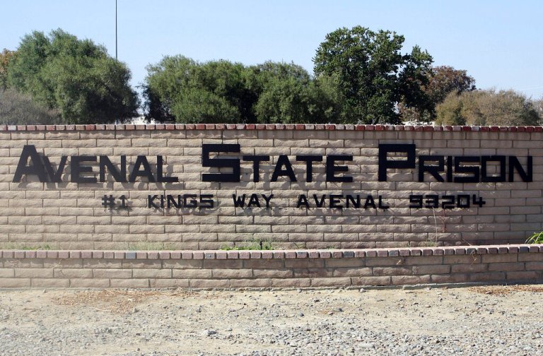 Exterior signage at Avenal State Prison