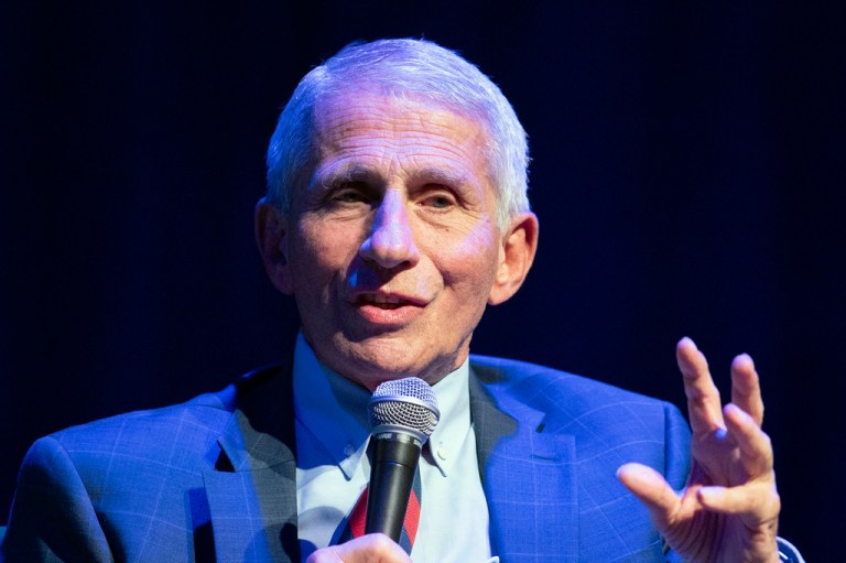 Dr. Anthony Fauci speaks during the presentation of his book "On Call" at Lincoln Theatre Friday, June 21, 2024, in Washington. ( AP Photo/Jose Luis Magana)