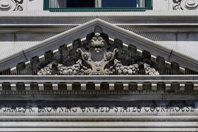 The James R. Browning United States Courthouse building, a courthouse for the U.S. Court of Appeals for the Ninth Circuit, is photographed Wednesday, Aug. 27, 2025, in San Francisco. (AP Photo/Godofredo A. Vásquez)