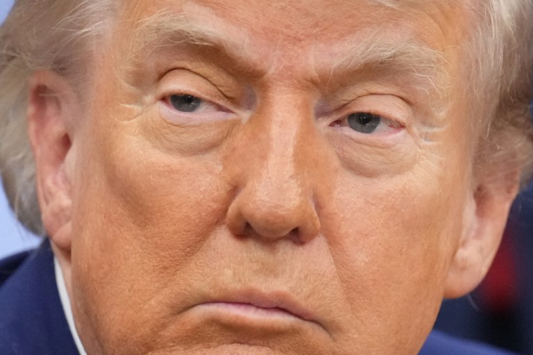 President Donald Trump speaks to reporters at an event about maternal healthcare, Monday, May 11, 2026, in the Oval Office of the White House, in Washington. (AP Photo/Jacquelyn Martin)