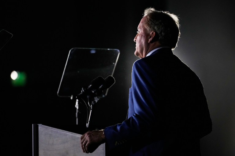 Texas Attorney General Ken Paxton, a Republican candidate for the U.S. Senate, speaks during a primary runoff election night event after winning the Republican party's nomination Tuesday, May 26, 2026, in Plano, Texas. (AP Photo/Tony Gutierrez)