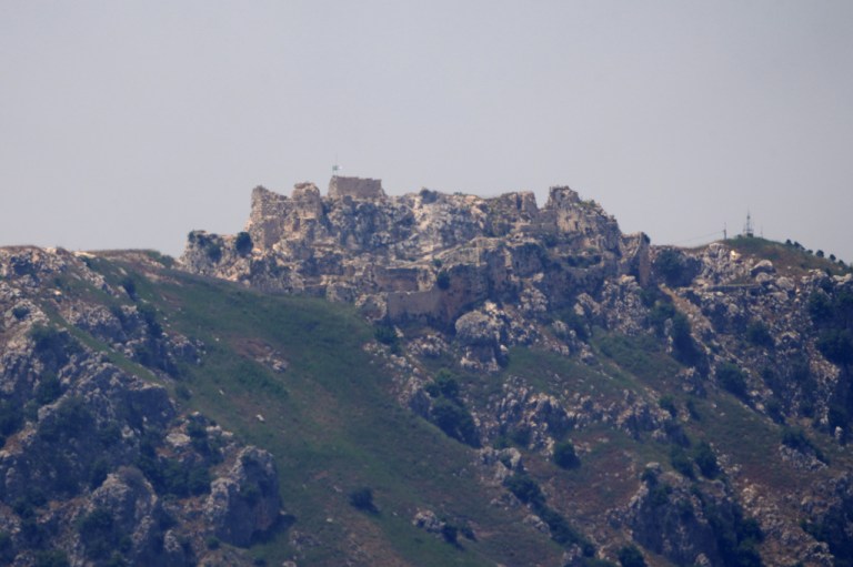 Beaufort Castle is seen from a distance