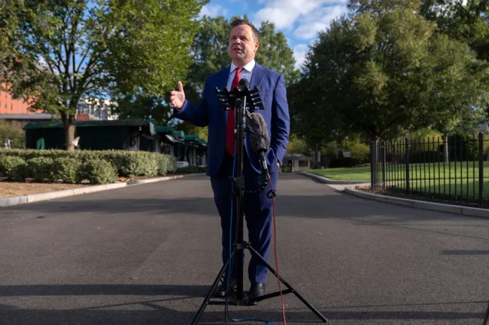Director of the Federal Housing Finance Agency Bill Pulte speaks with reporters at the White House, Sept. 2, 2025, in Washington