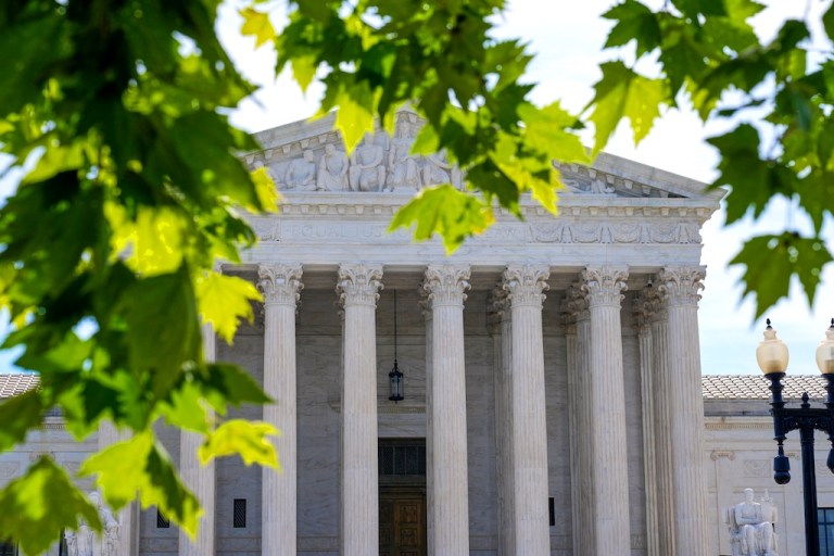 The U.S. Supreme Court is seen Friday, June 5, 2026, in Washington. (AP Photo/Mariam Zuhaib)
