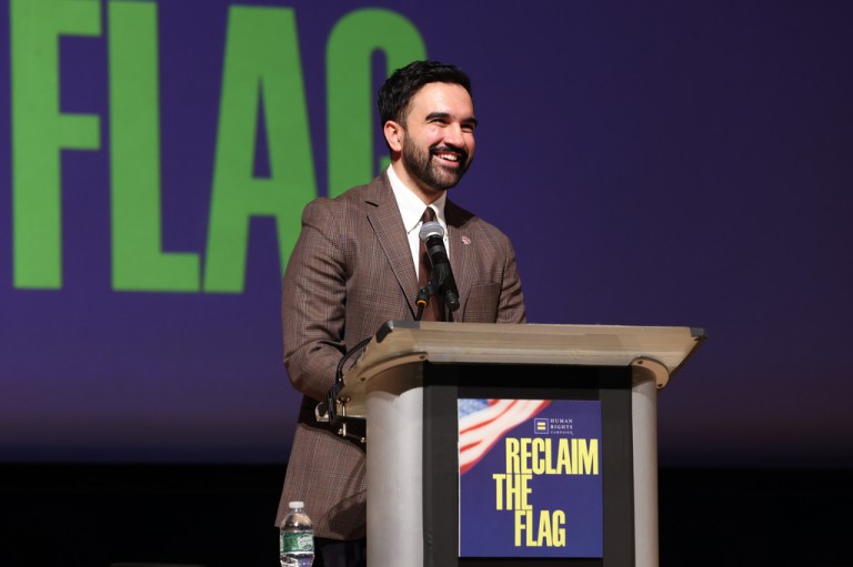 IMAGE DISTRIBUTED FOR HUMAN RIGHTS CAMPAIGN - New York Mayor Zohran Mamdani delivers remarks following a special screening of Reclaim the Flag hosted by Alexis Bittar, Bruce Cohen and the Human Rights Campaign at the Brooklyn Museum, Friday, June 5, 2026 in New York. (Jason DeCrow/AP Content Services for Human Rights Campaign)