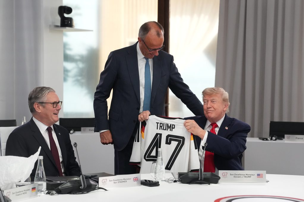 Merz gifts Trump customized Germany World Cup jersey with ‘Trump 47’ on it at G7 summit