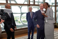 Why George W Bush handed Altoids to Michelle Obama at her husband’s presidential center opening