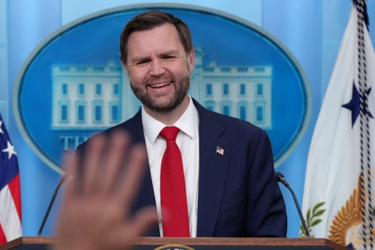 Vice President JD Vance implored critics of the Iran deal to just “have a little faith” that President Donald Trump wouldn’t screw this up. (AP Photo/Jacquelyn Martin)