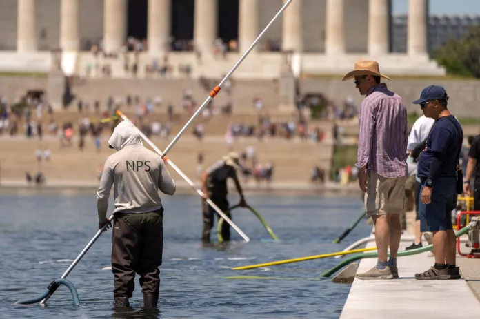 Trump says much of water in Reflecting Pool likely to be drained: ‘Necessary repairs’