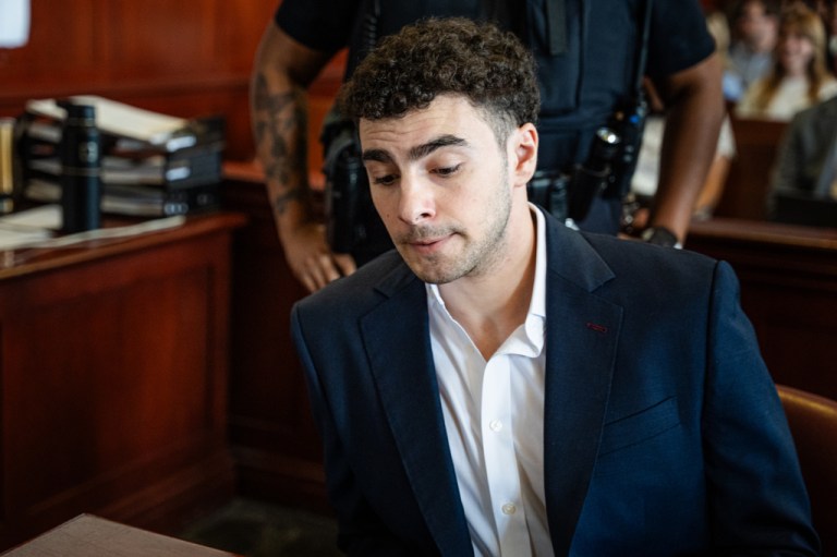 Luigi Mangione appears for a pretrial hearing.