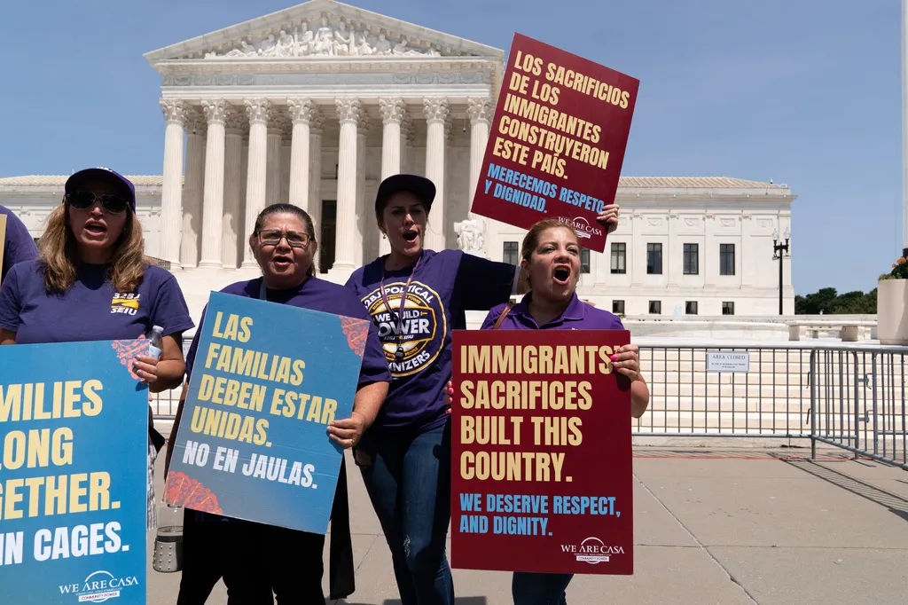 Protesters outside the Supreme Court.