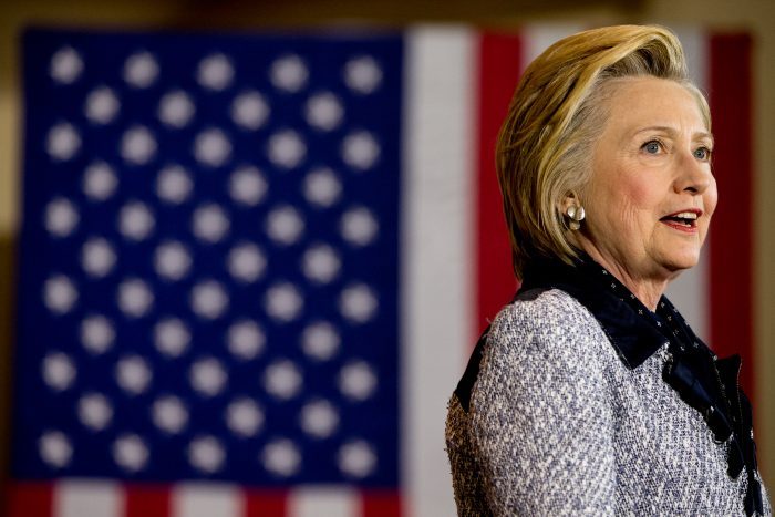 Hillary Clinton speaks at a rally