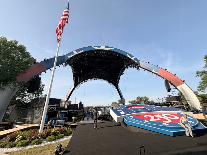 From whatever angle you look at the stage, you can see some semblance of Washington, D.C., whether it be the Washington Monument or the White House. (Judith Y. Kim/Washington Examiner)