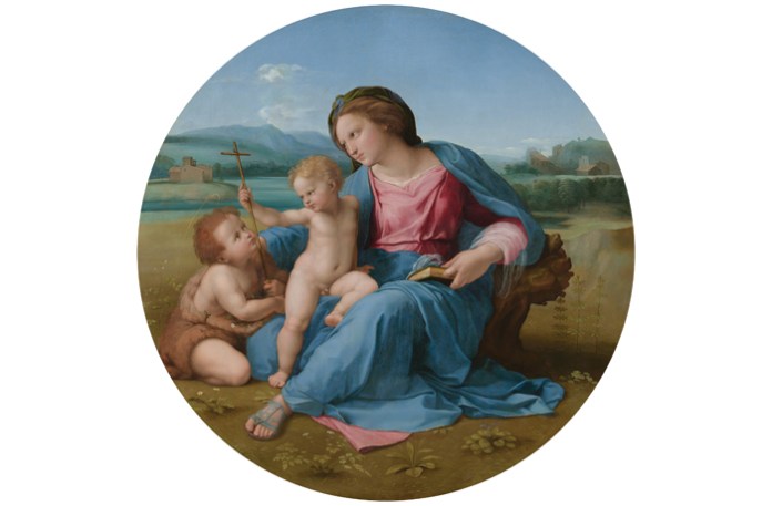 Raphael’s The Alba Madonna, circa 1510, part of the Metropolitan Museum of Art’s current exhibition, “Raphael: Sublime Poetry.” (Courtesy of the Metropolitan Museum of Art)