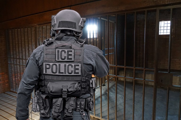 ICE Police at Immigration Detention Center