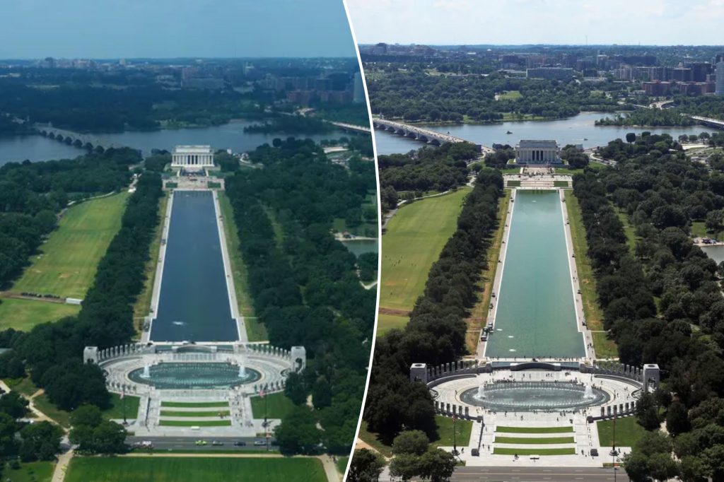 Trump officials brush off algae reappearing in Reflecting Pool after weekslong renovation