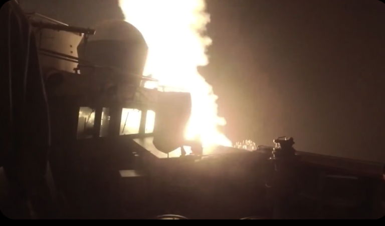 USS Michael Murphy (DDG 112) launches Tomahawk cruise missiles in support of self-defense strikes against Iran, June 10, 2026. (U.S. Navy Video)