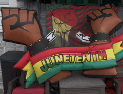 Why was the US flag missing from Juneteenth logos and celebrations?