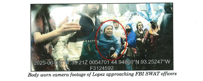 Isabel Lopez was filmed assaulting federal officers. (Justice Department)
