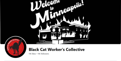 Screenshot of the Black Cat Worker’s Collective Facebook page.
