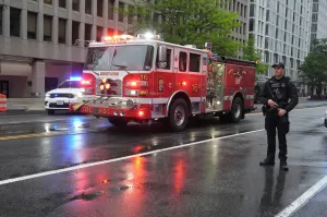 DC firefighter seriously injured after being struck by ladder truck