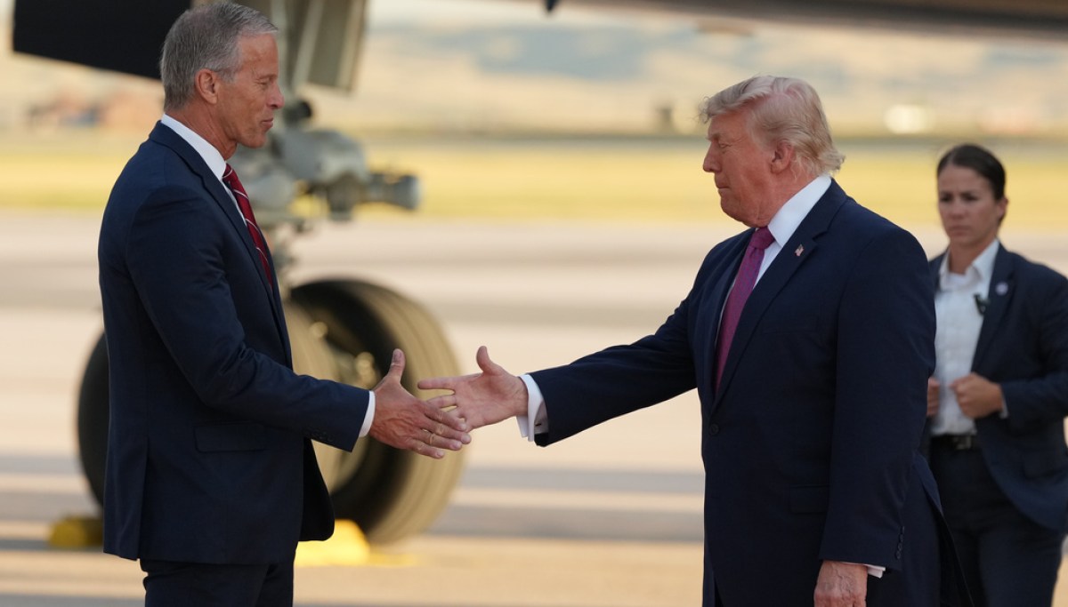 Thune and Trump share friendly greeting after critical clashes