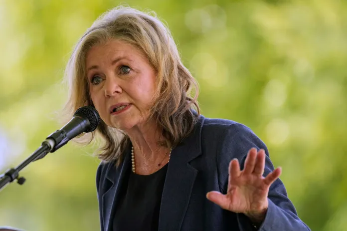 Sen. Marsha Blackburn, R-Tenn., speaks during a ceremony.