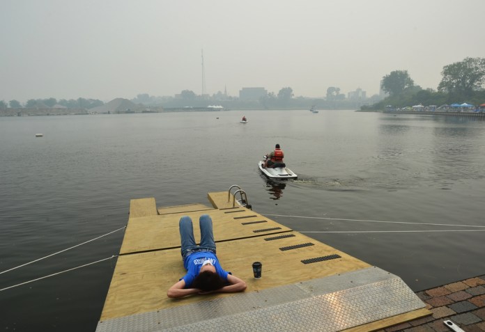 Michigan Cardboard Boat Race Climate Wildfire Smoke