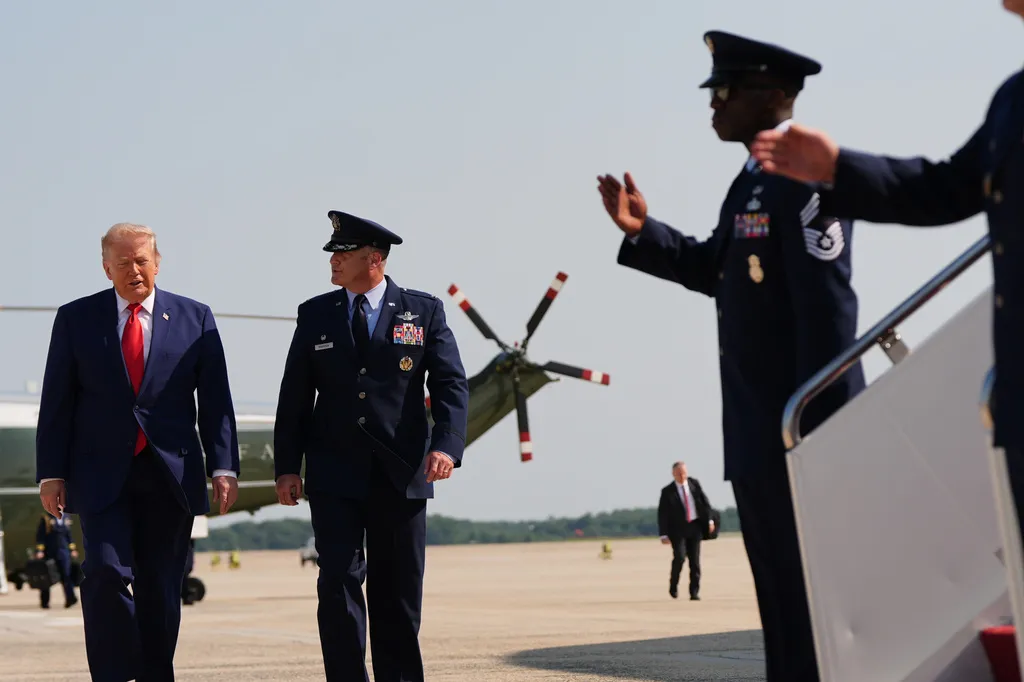 As Trump travels for dignified transfers, he says Americans aren’t against Iran war