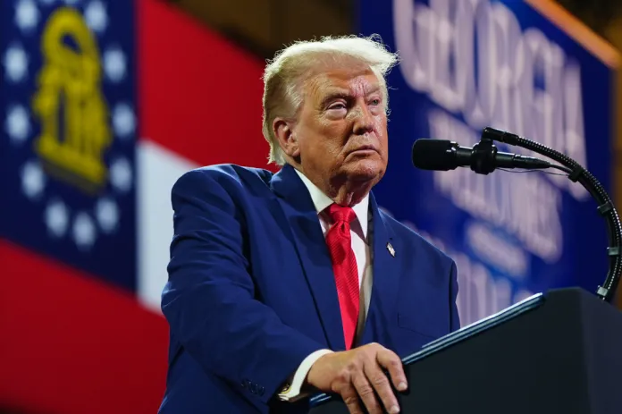 Trump tamps down 2020 election interference rhetoric while stumping in Georgia