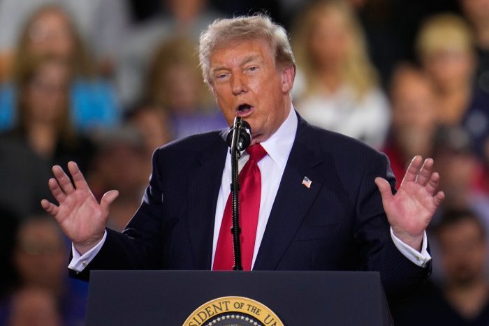 President Donald Trump speaks at an event
