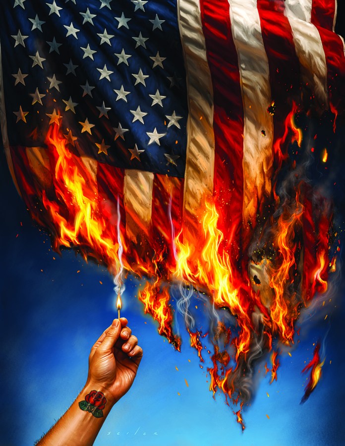 Magazine cover story Flag burning Democratic socialists 