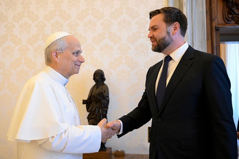 Vice President JD Vance, on May 19, 2025 in Vatican City, Vatican. (Photo by Vatican Media/Vatican Pool - Corbis/Getty Images)