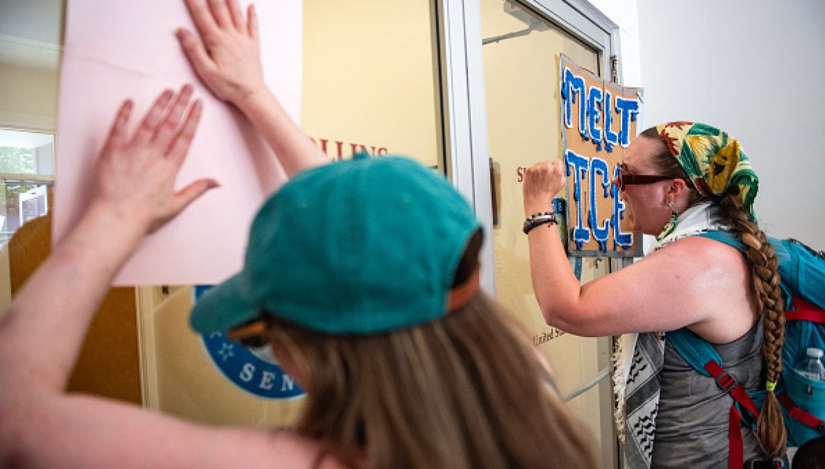 Anti-ICE protesters storm Susan Collins's office in Maine after officer-involved shooting