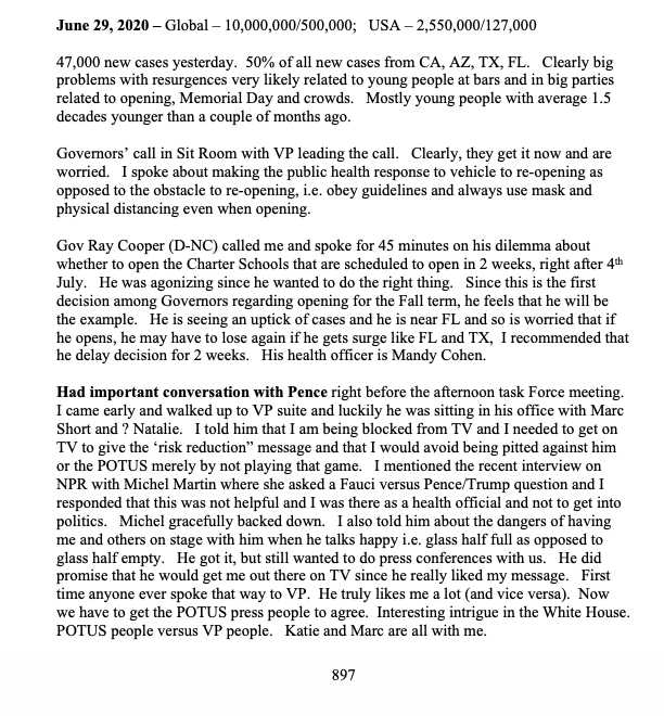 Anthony Fauci diary entry