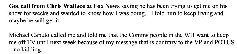 Fauci diary entry
