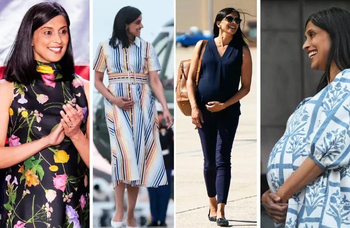 Usha Vance pregnancy wardrobe fashion