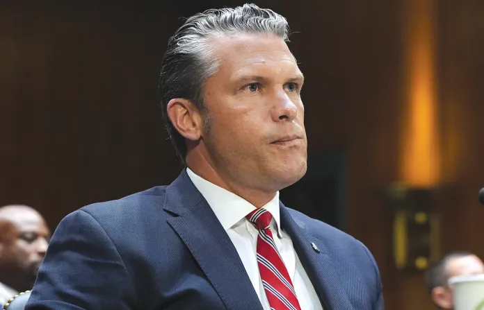 When confronted with uncomfortable questions or inconvenient facts, Pete Hegseth’s go-to playbook is to respond with ad hominem attacks and accuse journalists of “Trump derangement syndrome.” (Jacquelyn Martin/AP)