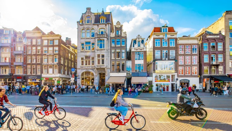 Damrak Street in central Amsterdam on 5 May, 2025. (Getty Images)